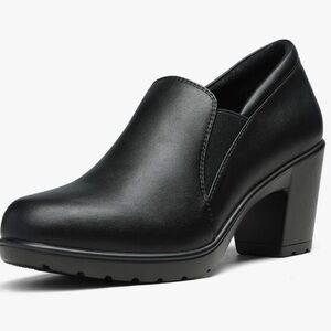 Dream Pairs Black Slip-On Heels